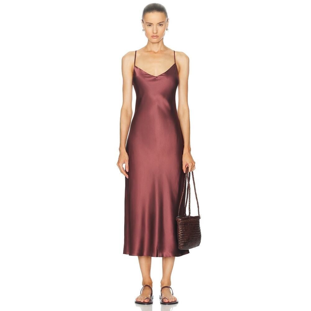 SABLYN silk Taylor V Neck Bias Cut Dress in Cimarron small